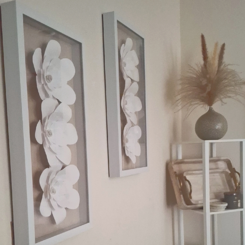 White Floral Wall Art Set